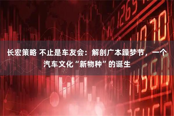 长宏策略 不止是车友会：解剖广本躁梦节，一个汽车文化“新物种”的诞生