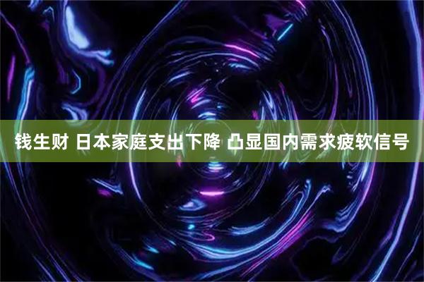 钱生财 日本家庭支出下降 凸显国内需求疲软信号